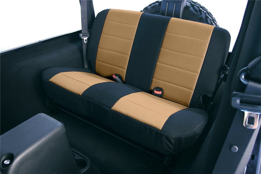 Seat Cover Kit Rear Fabric Tan 80 95 Jeep Cj Wrangler Yj - 1995 Jeep Wrangler Rear Seat Cover