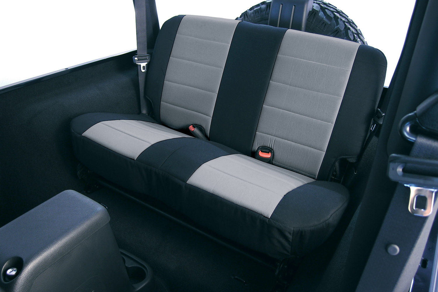 Seat Cover Kit, Rear, Fabric, Gray : 97-02 Jeep Wrangler TJ