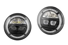 LED světlomety, 7palcové kulaté, pár : vhodné pro Jeep Wrangler TJ/LJ/JK/JKU & CJ