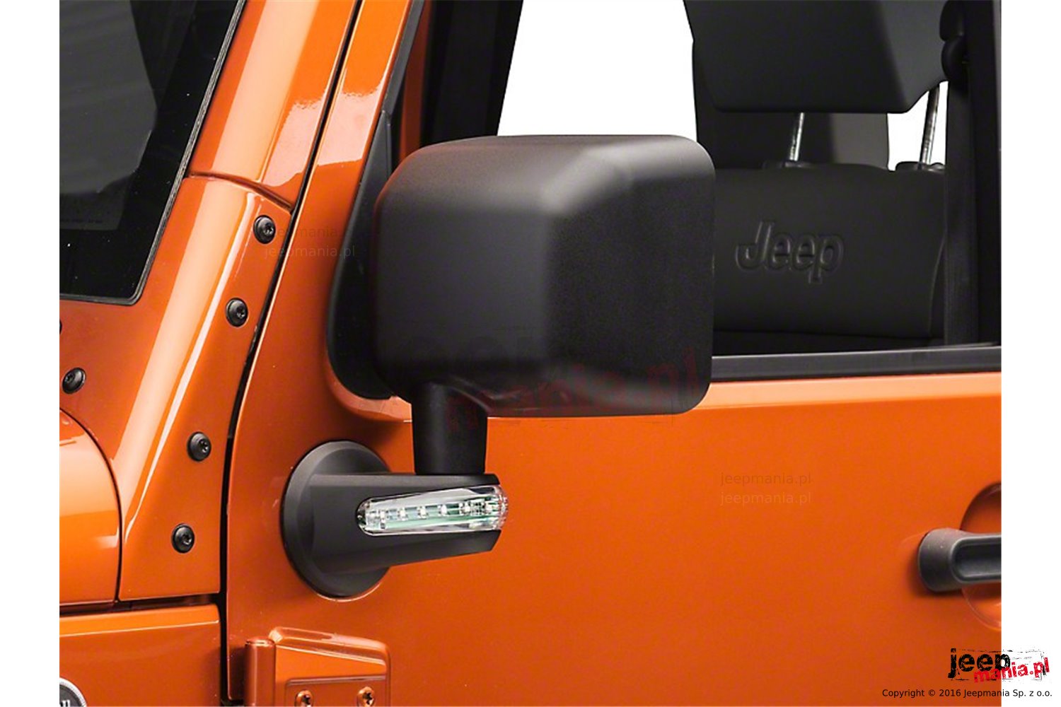 Door Mirror Kit, Turn Signals, Black 0718 Jeep Wrangler